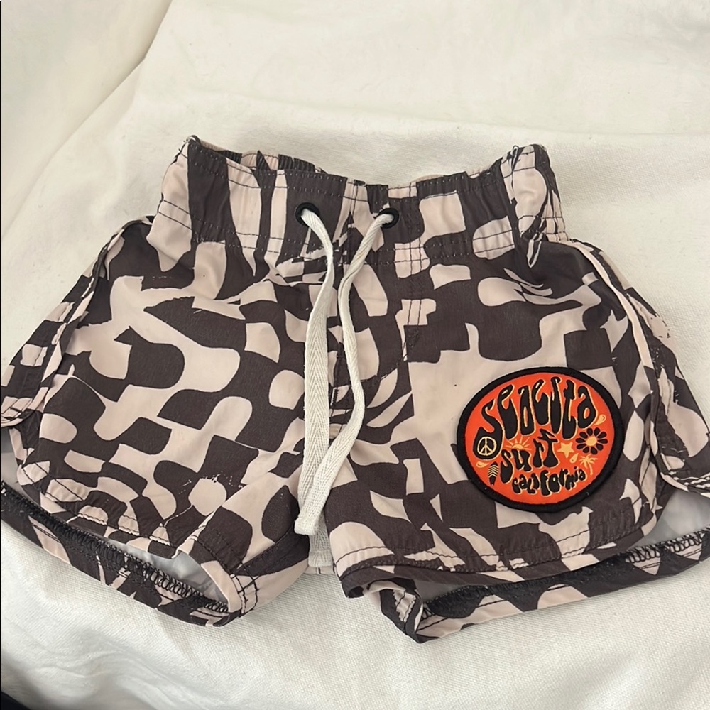 Women's Black and White Patterned Shorts